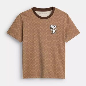 🤎🤎NWT Coach X Peanuts Snoopy Signature Classic T Shirt In Organic Cotton CBF07